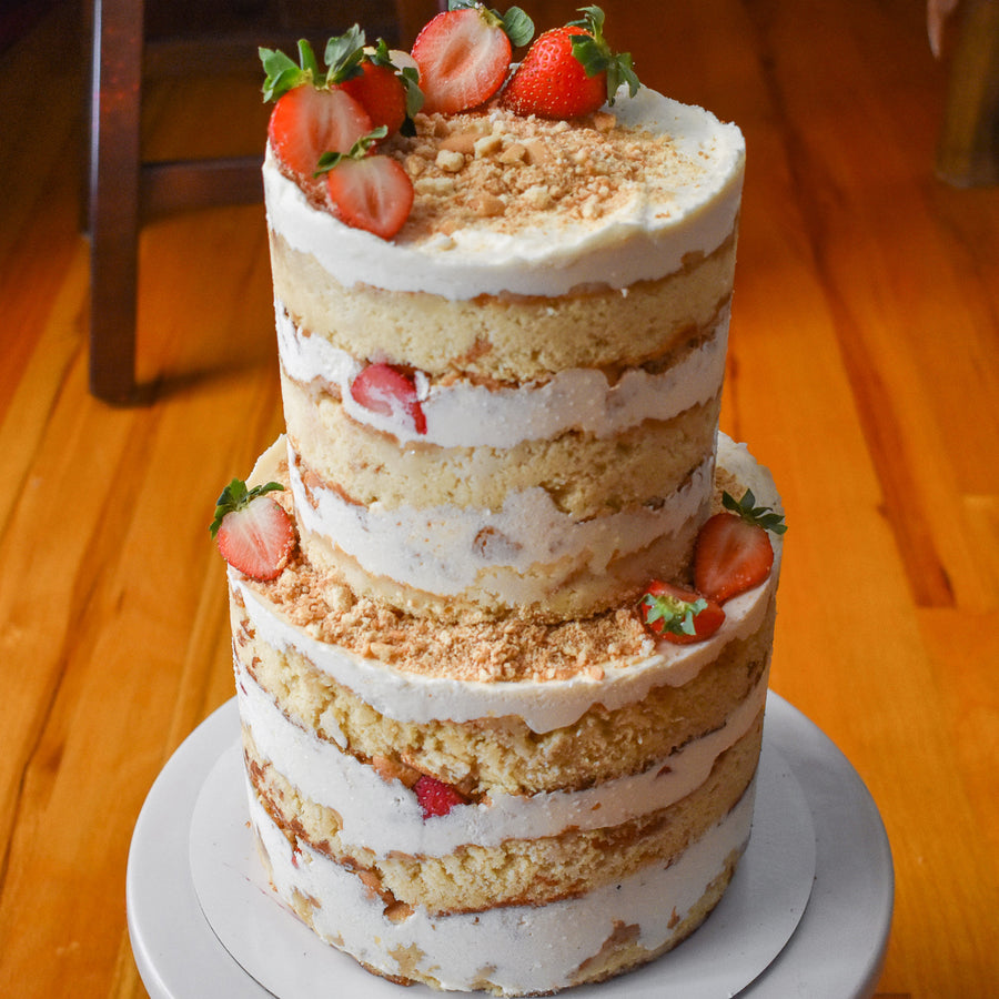 TWO TIER STRAWBERRY CAKE