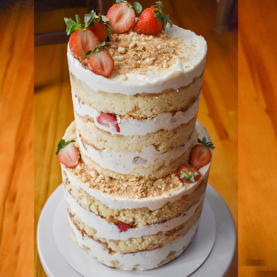 TWO TIER STRAWBERRY CAKE